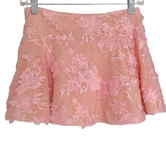 Dolls Kill Sugar Thrillz Pink Mini Skirt Floral S